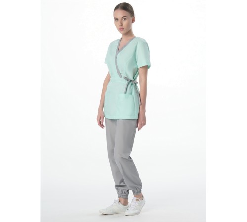 Костюм женский Симпл-001 (тк.Смесовая,120) MedLine, серый/мятный Костюм женский Симпл-001 (тк.Смесовая,120) MedLine, серый/мятный