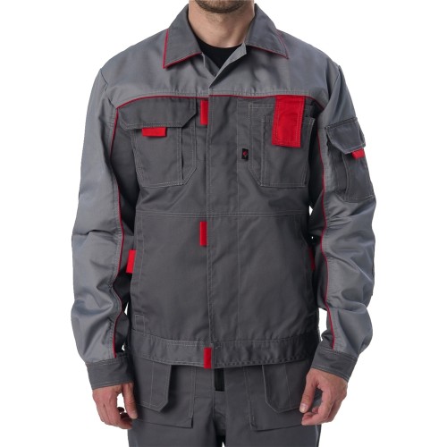 Костюм Союз-Профессионал-1 (тк.Балтекс,240) брюки, т.серый/св.серый/красный Костюм Союз-Профессионал-1 (тк.Балтекс,240) брюки, т.серый/св.серый/красный
