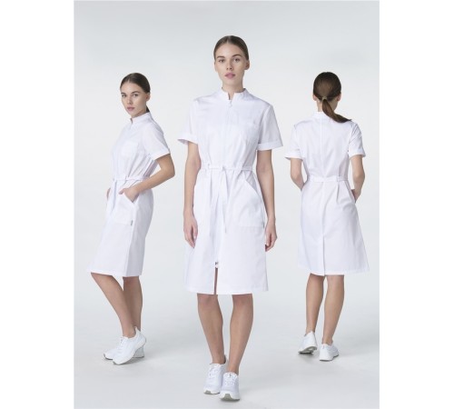 Халат женский Сансара-005 (тк.Смесовая,160) MedLine, белый Халат женский Сансара-005 (тк.Смесовая,160) MedLine, белый