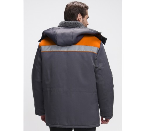 Куртка зимняя для бригадира NEW (тк.Смесовая,210), т.серый/оранжевый Куртка зимняя для бригадира NEW (тк.Смесовая,210), т.серый/оранжевый