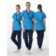Костюм женский Симпл-001 (тк.Смесовая,120) MedLine, т.синий/ярко-голубой