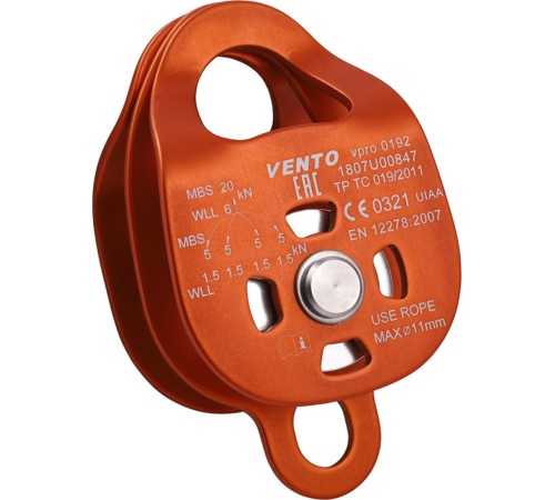 Блок-ролик VENTO™ двойной Double дюраль с подшипником, vpro 0192/vnt 1092 Блок-ролик VENTO™ двойной Double дюраль с подшипником, vpro 0192/vnt 1092