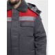 Куртка зимняя для бригадира NEW (тк.Смесовая,210), т.серый/красный