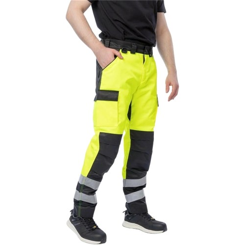 Брюки сигнальные Brodeks KS313, цвет жёлтый, чёрный Брюки сигнальные Brodeks KS313, цвет жёлтый, чёрный