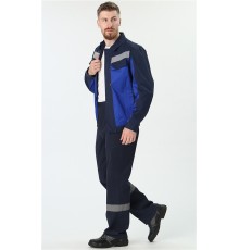 Костюм Вираж-1 IMP (тк.Смесовая,260) брюки, т.синий/васильковый