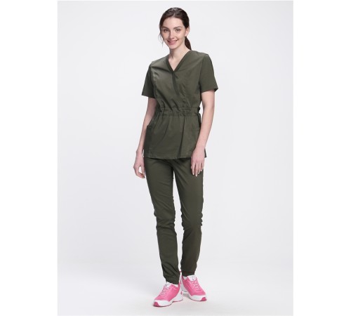 Костюм женский хирургический Модерн-004 (тк.Стрейч,120) MedLine, хаки Костюм женский хирургический Модерн-004 (тк.Стрейч,120) MedLine, хаки