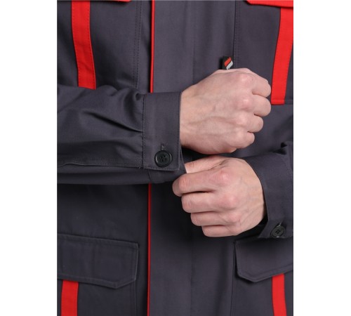 Костюм для ИТР СОП UZ (тк.Саржа,250) брюки, т.серый/красный Костюм для ИТР СОП UZ (тк.Саржа,250) брюки, т.серый/красный