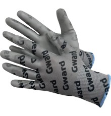 PU-G with GWARD LOGOS Перчатки из полиэстера серого цвета полиуретановым покрытием с логотипирован