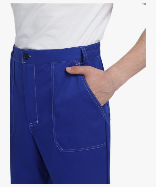 Костюм Строй-1 CH МВО (тк.Смесовая,280) брюки, васильковый/т.синий