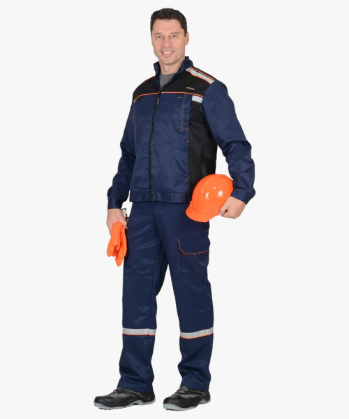 Костюм СИРИУС-ПРАКТИК-1 куртка, п/к т.синий с черным