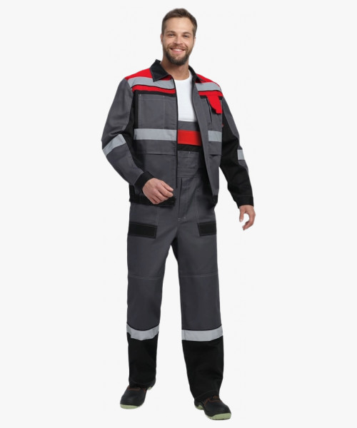 Костюм Виват-2 Премиум IMP (тк.Смесовая, 240) п/к, т.серый/черный/красный