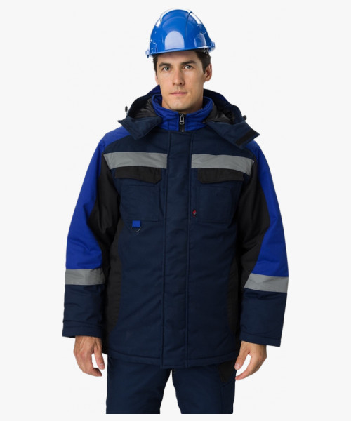 Костюм зимний Вектрон-2 СОП (тк.Смесовая,240) п/к, т.синий/черный/васильковый