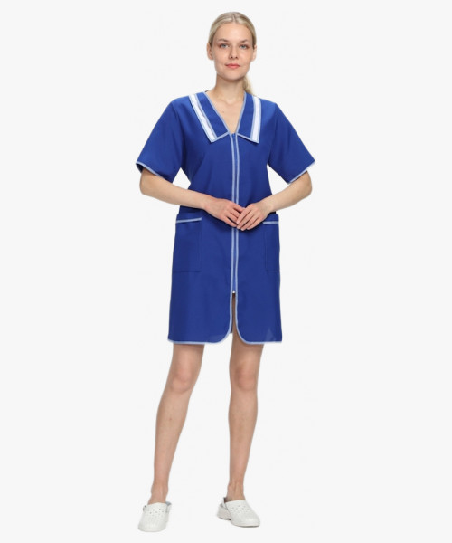 Халат женский Сакура (тк.Габардин), васильковый