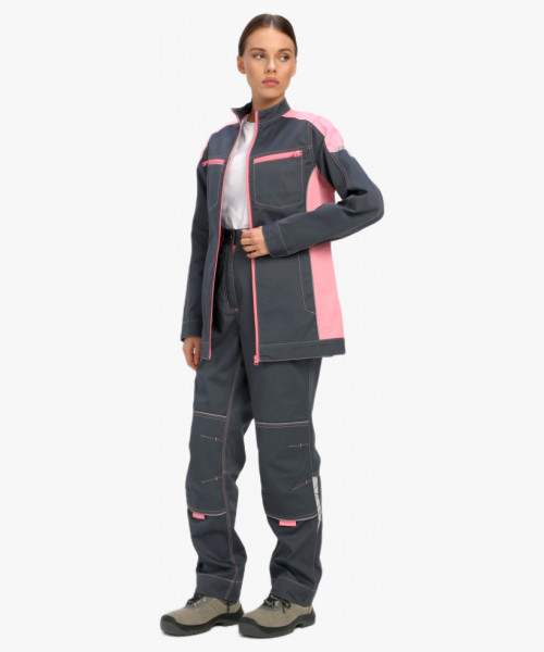 Куртка женская ProfLineSpecialist (тк.Смесовая,240), серый/розовый