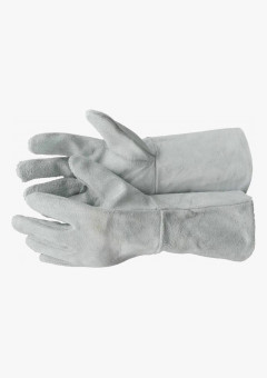 Краги спилковые серые без подкладки