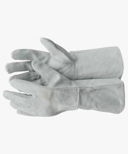 Краги спилковые серые без подкладки