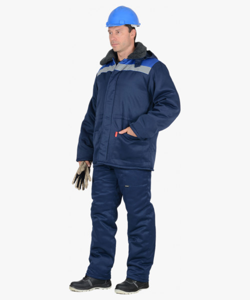 Костюм СИРИУС-БРИГАДИР куртка, брюки, синий с васильковым и СОП