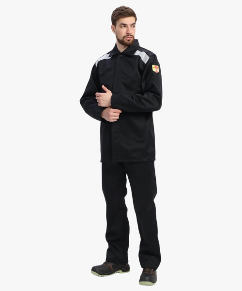 Костюм сварщика с усилением Арсенал-СОП 3 кл.защиты (тк.Хлопок-ОП,490) брюки, черный