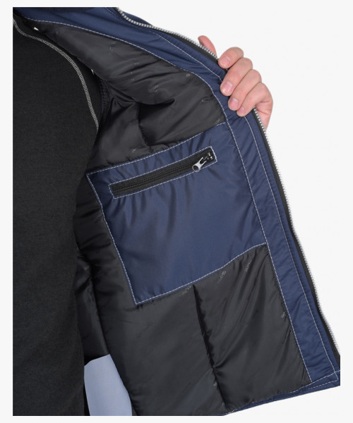 Жилет СИРИУС-АЛЕКС утепленный с капюшоном тёмно-синий