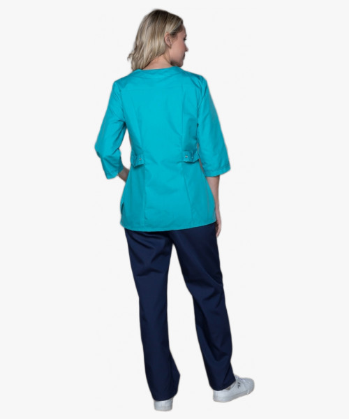 Костюм женский Спринт (тк.ТиСи), бирюзовый/т.синий