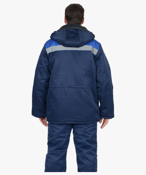 Куртка СИРИУС-БРИГАДИР мех. ворот, синяя с васильковым и СОП