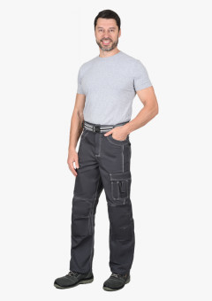 Брюки СИРИУС-ПРЕСТИЖ мужские летние темно-серые, кант СВ