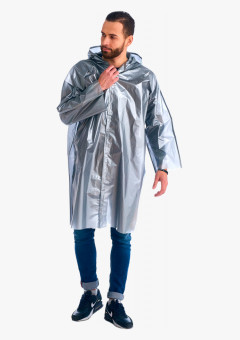 Плащ-дождевик СИРИУС-ЛЮКС на липучке ПВД 80 мкр. пропаянные швы, серебряный