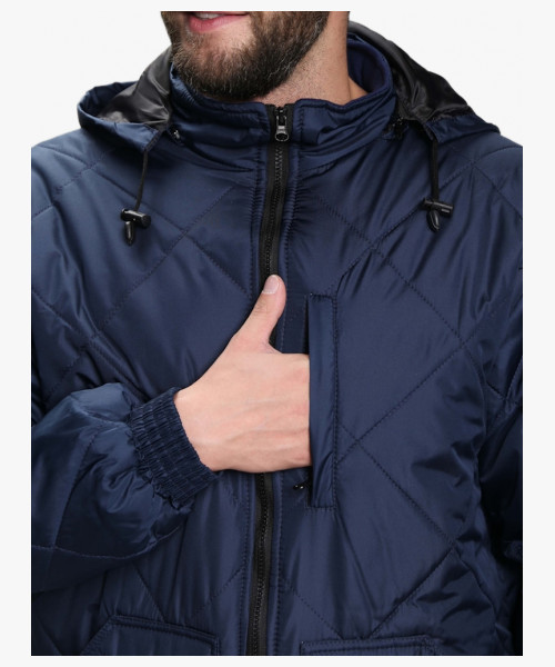 Куртка демисезонная Бомбер-Люкс (тк.Дюспо), т.синий