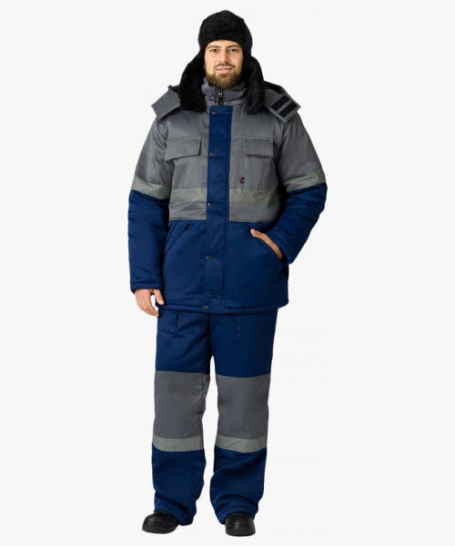 Костюм зимний Нордхард-2 СОП (тк.Смесовая,250) п/к, т.синий/серый
