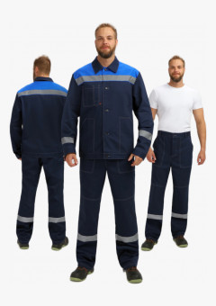 Костюм Лигор-1 СОП (тк.Саржа,250) брюки, т.синий/васильковый