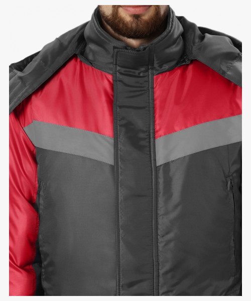 Куртка зимняя Лигор СОП (тк.OxLine,90), т.серый/красный