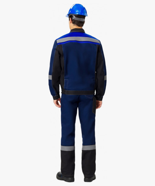 Костюм Виват-2 Премиум (тк.Смесовая,240) п/к, т.синий/черный/васильковый