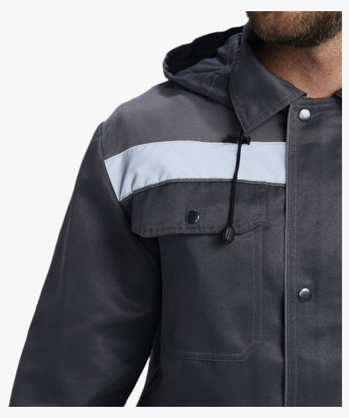 Костюм Нейч-2 СОП с капюшоном К. (тк.Смесовая,210) п/к, т.серый/св.серый