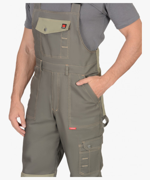 Костюм СИРИУС-ВЕСТ-ВОРК куртка кор., п/к т.оливковый со св.оливковым пл. 275 г/кв.м