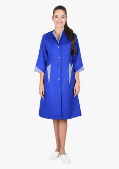 Халат СИРИУС-МАРЛЕН-2 женский васильковый с полоской