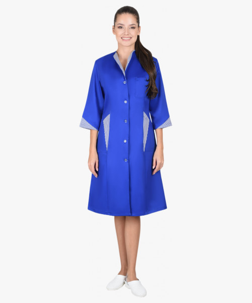 Халат СИРИУС-МАРЛЕН-2 женский васильковый с полоской