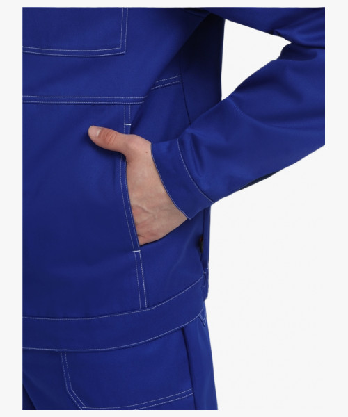 Костюм Строй-1 CH МВО (тк.Смесовая,280) брюки, васильковый/т.синий