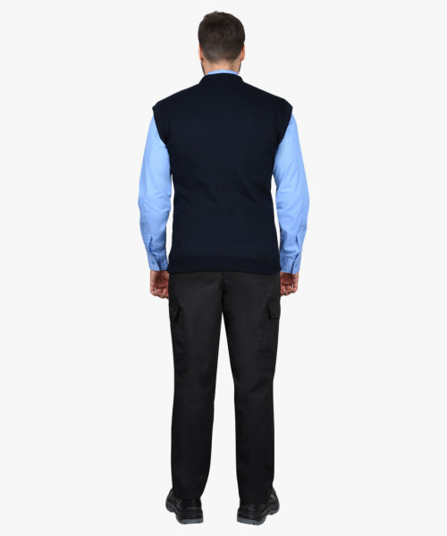 Жилет трикотажный тёмно-синий