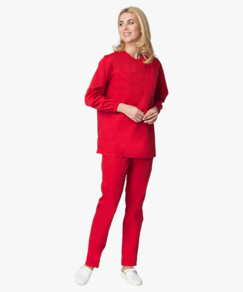 Женский костюм ХАССП-Стандарт (ткань Оптима, 160), красный