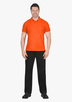 Рубашка-поло оранжевая короткие рукава с манжетом, пл.180 г/м2 (ЧЗ)