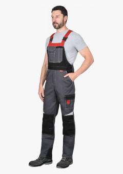 Полукомбинезон СИРИУС-ФАВОРИТ-МЕГА серый с красным, черным и СОП