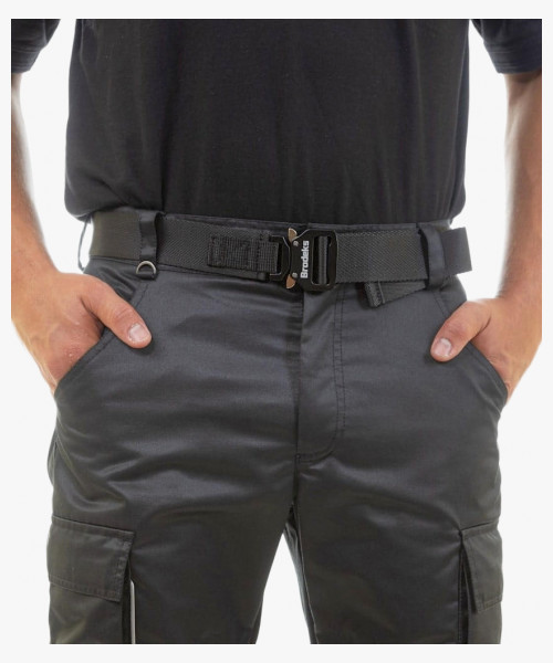 Ремень Brodeks KM102 + стрейч, цвет чёрный, длина 140 см