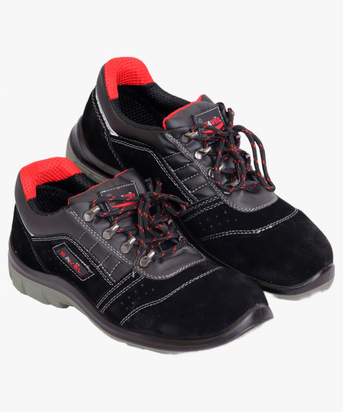 Полуботинки УНИВЕРСАЛ, замша (черные), ПУ-ПУ