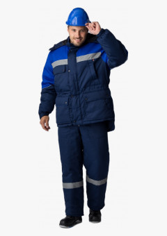 Костюм зимний Сибер СОП (Балтекс, 210) п/к, темно-синий/васильковый