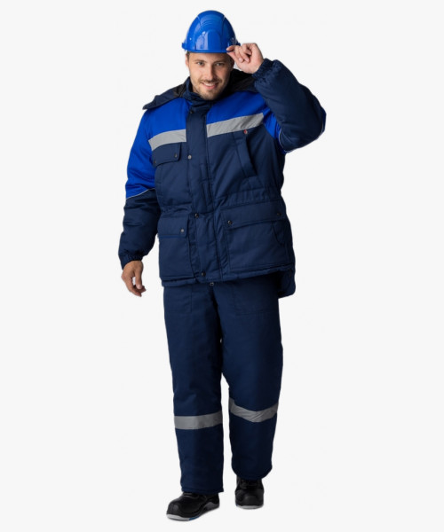 Костюм зимний Сибер СОП (Балтекс, 210) п/к, темно-синий/васильковый