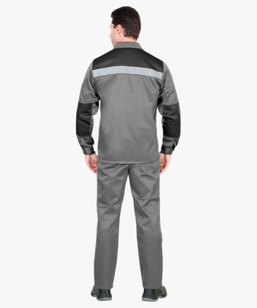 Костюм СИРИУС-СТАНДАРТ куртка, брюки ср.серый с черным СОП 50мм