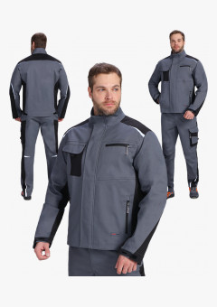 Куртка ProfLineLeader (тк.Хлопок/Спандекс,260), серый/черный