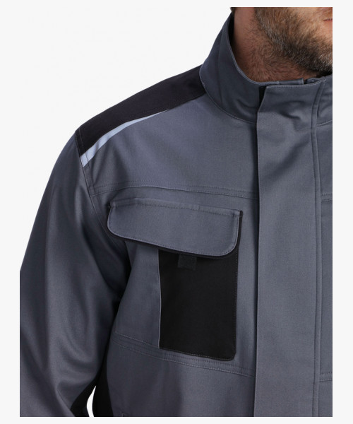 Куртка ProfLineLeader (тк.Хлопок/Спандекс,260), серый/черный