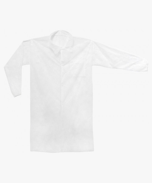 Халат одноразовый медицинский на кнопках белый 20 гр/м2