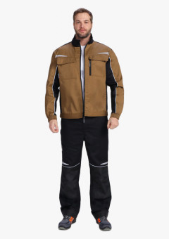 Костюм мужской летний ProfLineSpecialist-1 (тк.Смесовая,240) брюки, бежевый/черный